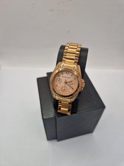 Michael Kors Ritz Ladies Rose Gold Bedazzled Watch - 37mm Dial - Boxed With Papers And Extra Links