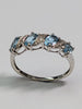9ct White Gold Diamond & Blue Stone Ring - Size M