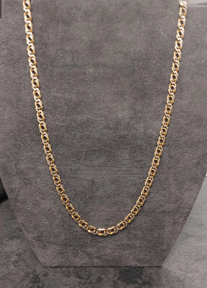9ct Yellow & White Gold Double Curb Chain 18
