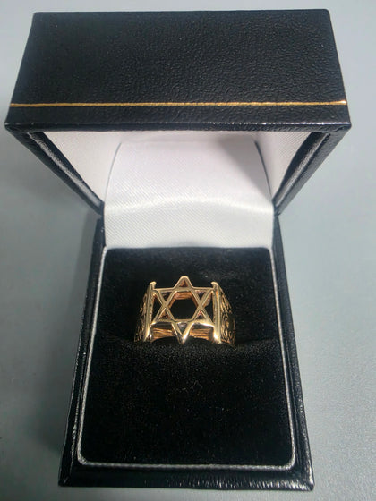 9ct Gold Star of David Ring 6.4g 375 HM
