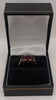 9ct 375 yellow gold ring with dark purple stones 2.58g Boxed size O