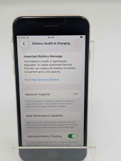 Apple iPhone SE 3rd Generation Mobile Phone - 64GB - Starlight - Open (79% Batt) ** DEEP SCRATCH**