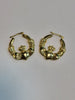 Beautiful 9ct Yellow Gold Claddagh Earrings - 3.97G - 3cm - Hallmarked