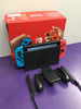 **BOXED** Nintendo Switch Console **Neon Red + Blue** inc. Dock, GamePad, HDMI & Grips **NO CHARGER INCLUDED**
