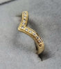 18ct Gold Diamond Wishbone Ring Size "N"