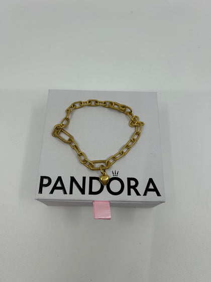 Pandora 14k Gold-Plated Small-Link Chain Bracelet with Heart Charm