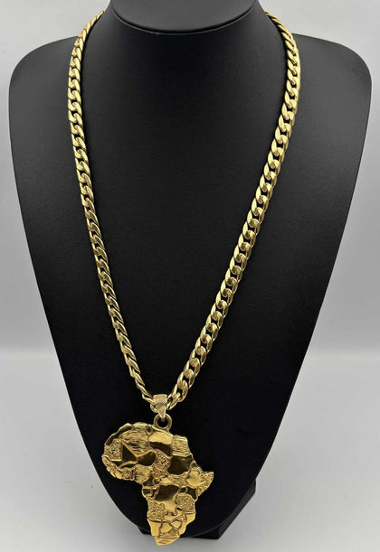 18ct NON UK yellow GOLD curb style 25'' with pendent & box 36.11g