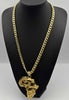 18ct NON UK yellow GOLD curb style 25'' with pendent & box 36.11g