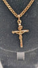 9ct Yellow Gold Curb Chain Necklace With Crucifix Pendant - 10.36 Grams - 20" Long