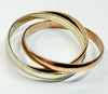 9ct gold three colour, three band ring