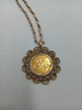 Half Sovereign Pendant Necklace - Hallmarked 10.29g 9ct Gold Chain with 22ct 1/2 Sovereign in 4.55g 9ct Mount
