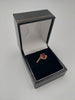 9K Gold Diamond Ring, Red Stone with Diamond Surrounding, 1.70Grams, Size: L