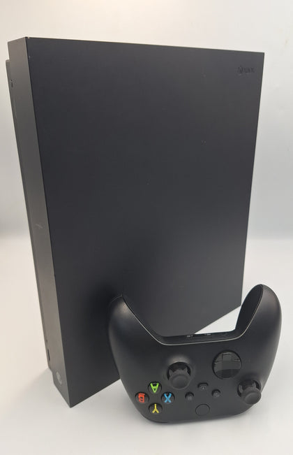 Microsoft Xbox One X 1TB black console with 1 x black series controller and all leads UNBOXED