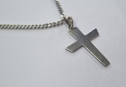 Silver Chain with cross pendant 18