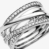 Pandora Braided Crystal Ring - Size-O-P