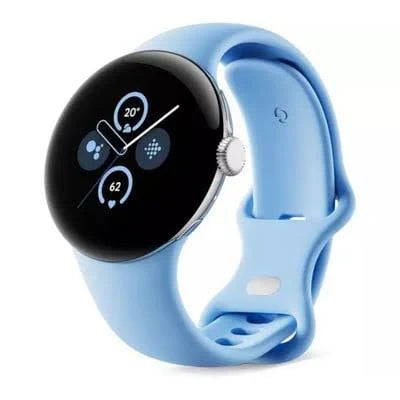 Google Pixel Watch 2 41mm Polished Silver & Blue Strap