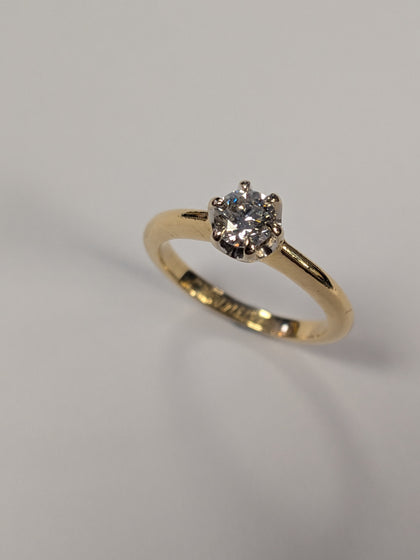 18ct Gold Single Diamond Ring .40ct Si 1