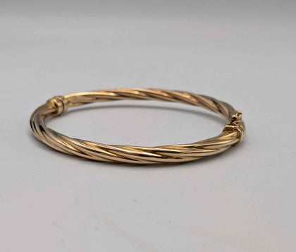 9CT (375) Yellow Gold Hinged Bangle, 7.4G, Unboxed