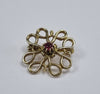 9ct Gold Brooch with red stone