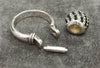 Vintage JAa Lovelinks Black & Clear Crystal Silver Bead & "Switch Click" Ring