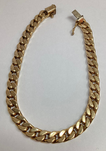 9ct yellow gold curb bracelet 8.5