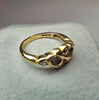 9ct Gold Diamond Hearts Ring Size L 1/2