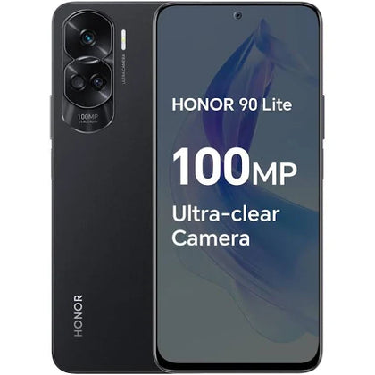 Honor 90 Lite Smartphone 5G with 100MP Triple Camera, 8+256GB, 6,7” 90Hz Display, 4500mAh, Dual SIM, Android 13, Midnight Black (Renewed)