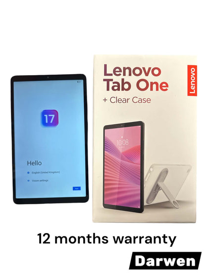 Lenovo Tab One Android Tablet | 8.7 inch HD Display | MediaTek Helio G85 | 4GB RAM | 64GB | Wi-Fi 5 | Clear Case