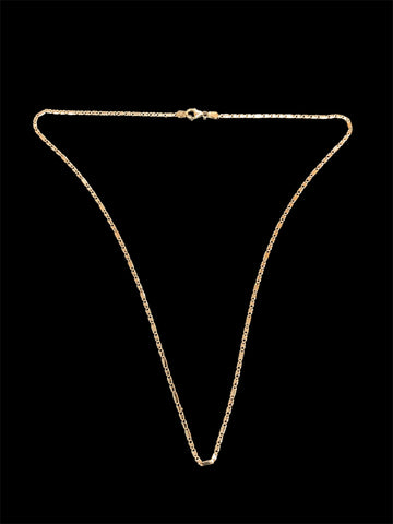 9ct mixed link fancy necklace 22