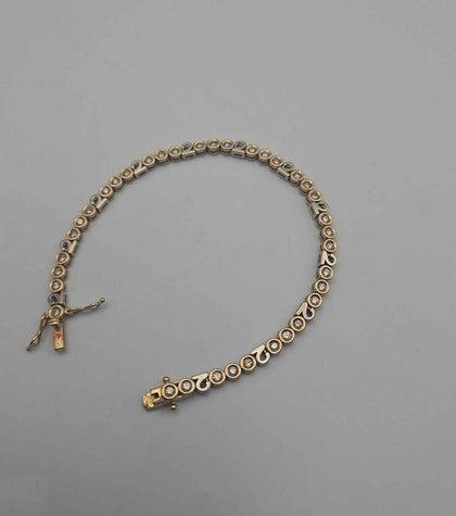 18ct Yellow Gold Tennis Bracelet With Stones - 7.5