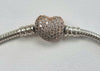 Pandora Moments Pave Heart Clasp Snake Bracelet 18cm