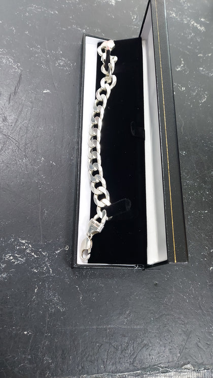 51.45 WEIGHT silver curb bracelet 925, LENGHT 9