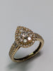 18ct Gold Tear Drop Diamond Ring - Size J