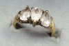9ct Yellow Gold Ring with CZ Stones Size N