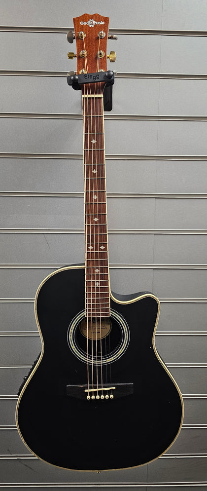 Roundback Electro Acoustic Guitar (RB-120B) by Gear4music, Black