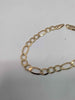 9ct Yellow Gold Thin 3-In-1 Figaro Bracelet - 7" Long - 5.07 Grams