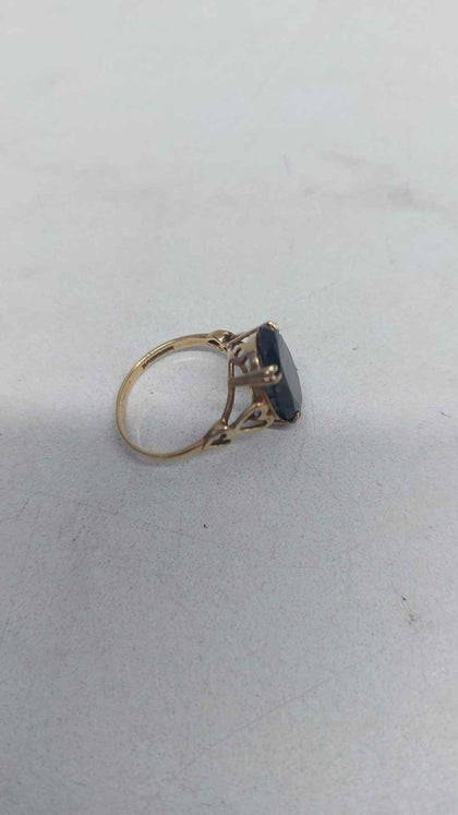 9ct Yellow Gold Ring With A Big Brown Stone - 2.36 Grams - Size M