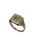 Yellow Gold Diamond Signet Ring - 9ct - 5.9g  - Size S
