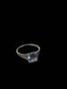 9ct White Gold Ladies Ring With Blue Stone - Size Q - 2.19 Grams