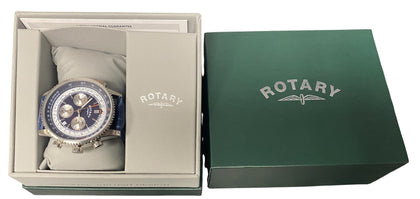 Men's Rotary Aviator Chronograph Strap Watch