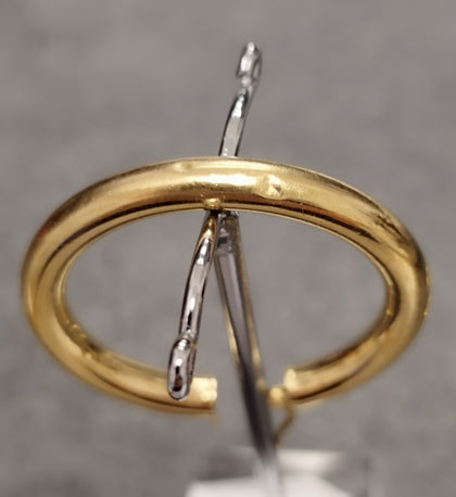 9ct Yellow Gold Round Tube Plain Design Hoop Earrings - 36mm -