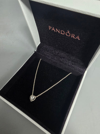 Pandora Necklace With Heart Pendent (ALE) 3.9G 925 18'' in Length