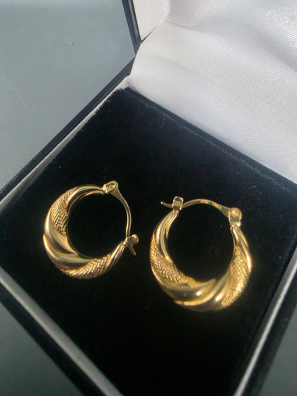 9ct GOLD EARRINGS 375 1.3G