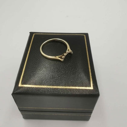 9ct Diamond Gold Ring Hallmarked 1.2g Size L **Hallmarked & Tested**