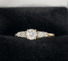 14K - Yellow Gold Ring With Clear Stones - 2.09G - Size M - Hallmarked
