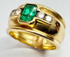 18ct yellow gold emerald and diamond ring N 1/2