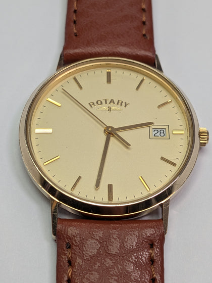 Gents Rotary 9ct Gold Watch