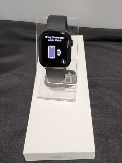 Watch Series 10 (GPS) , Jet Black Aluminium, 42mm, S/M Black Sports Band