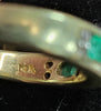 14ct Yellow Gold Ring with Green & Clear Stones - Size M - 4.88g