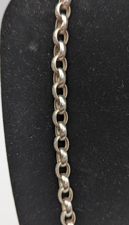 SILVER 925 HALLMARKED, BELCHER THICK CHAIN WITH LOBSTER LOCK, 24
